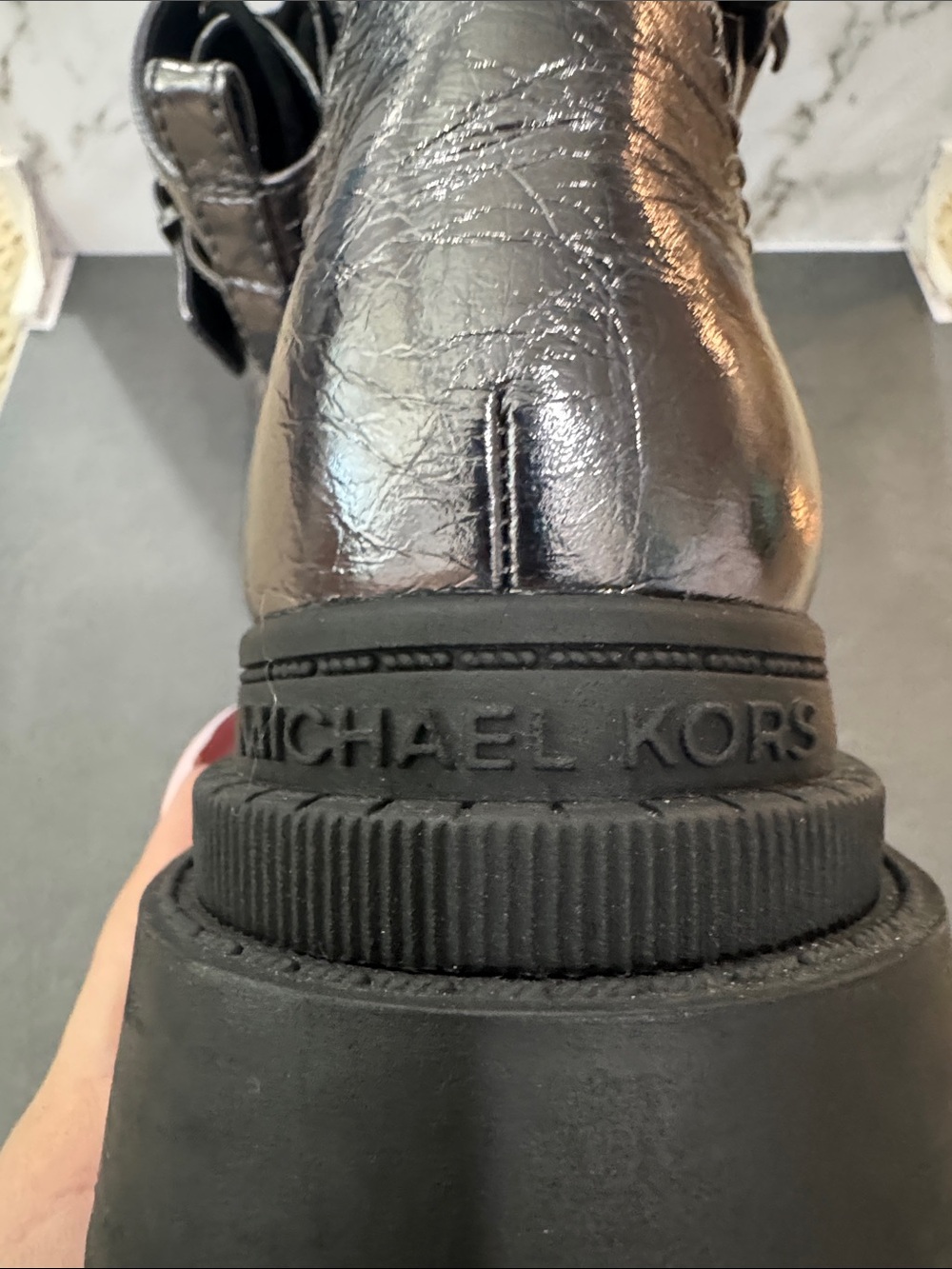 MK
Colby Crackled Metallic Leather Combat Boot - Picture 7 of 10